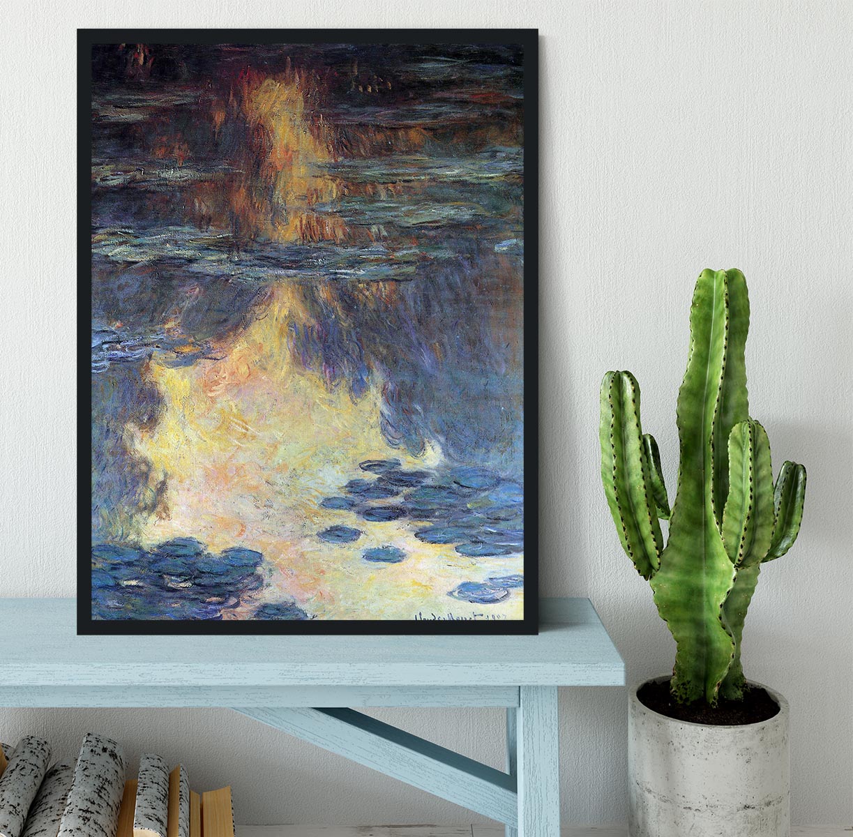 Water lilies water landscape 2 by Monet Framed Print - Canvas Art Rocks - 2