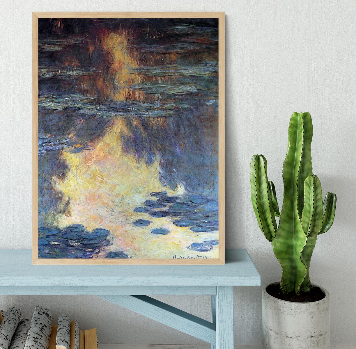Water lilies water landscape 2 by Monet Framed Print - Canvas Art Rocks - 4