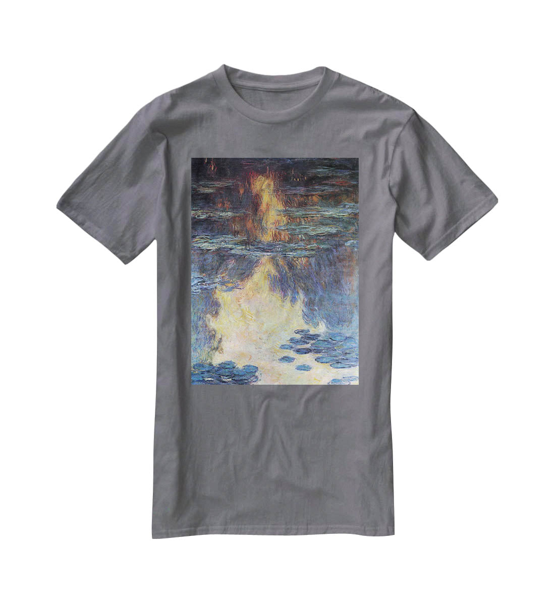 Water lilies water landscape 2 by Monet T-Shirt - Canvas Art Rocks - 3