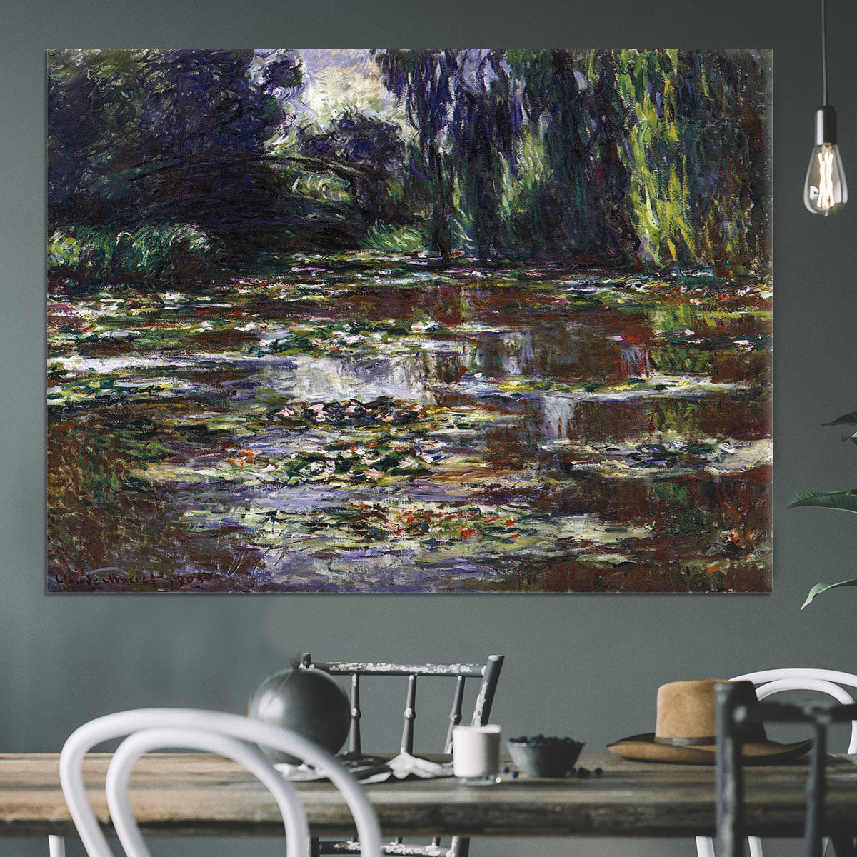Water lilies water landscape 3 by Monet Canvas Print or Poster - Canvas Art Rocks - 3
