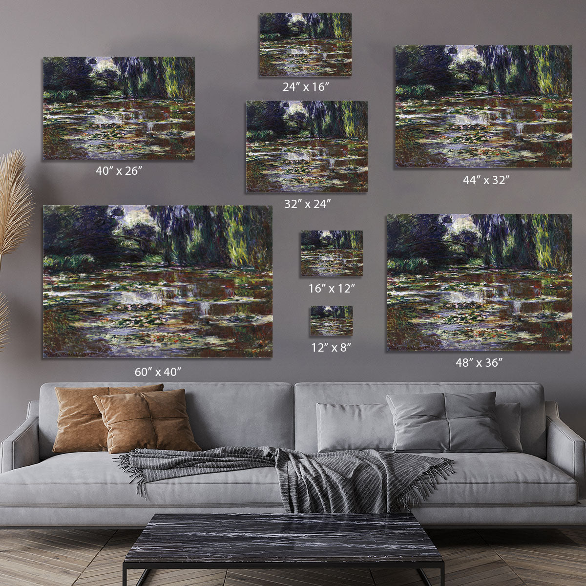 Water lilies water landscape 3 by Monet Canvas Print or Poster - Canvas Art Rocks - 7