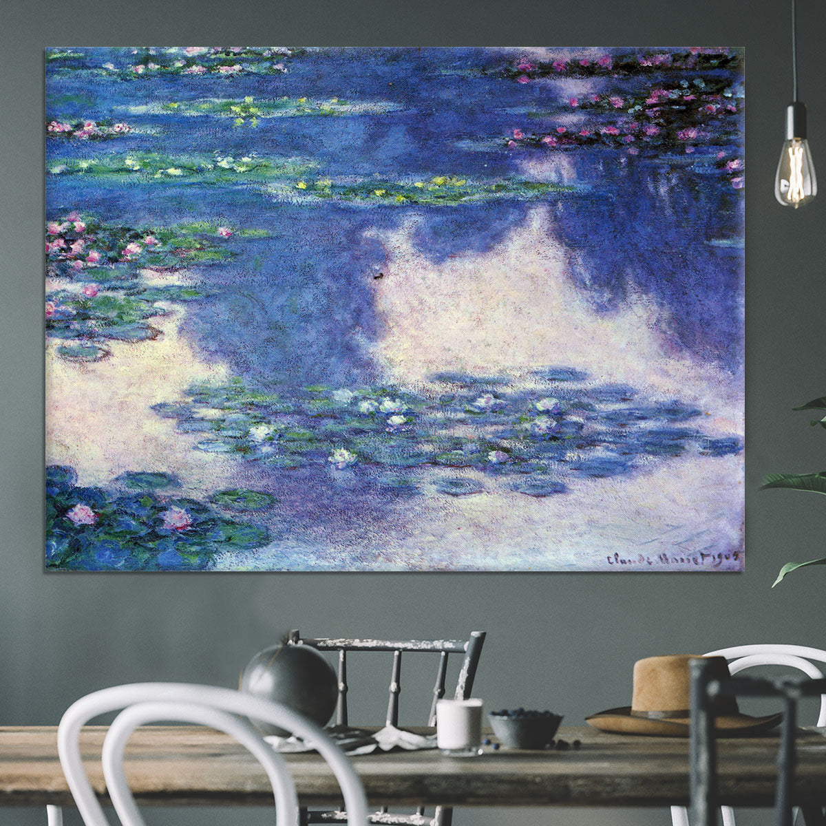 Water lilies water landscape 4 by Monet Canvas Print or Poster - Canvas Art Rocks - 3