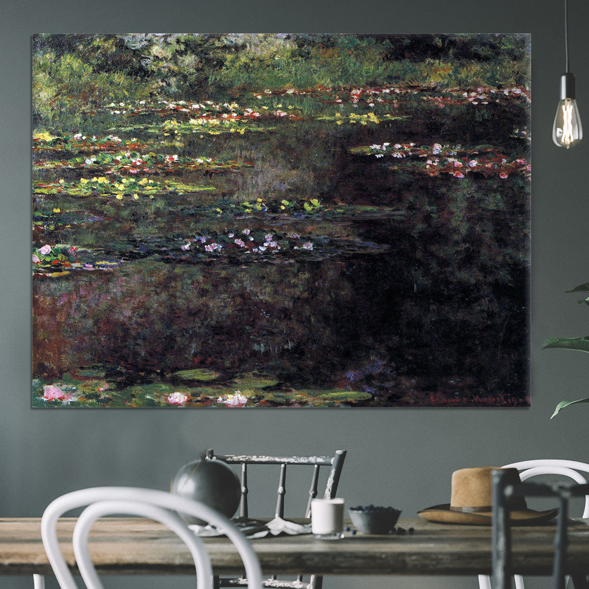 Water lilies water landscape 5 by Monet Canvas Print or Poster - Canvas Art Rocks - 3