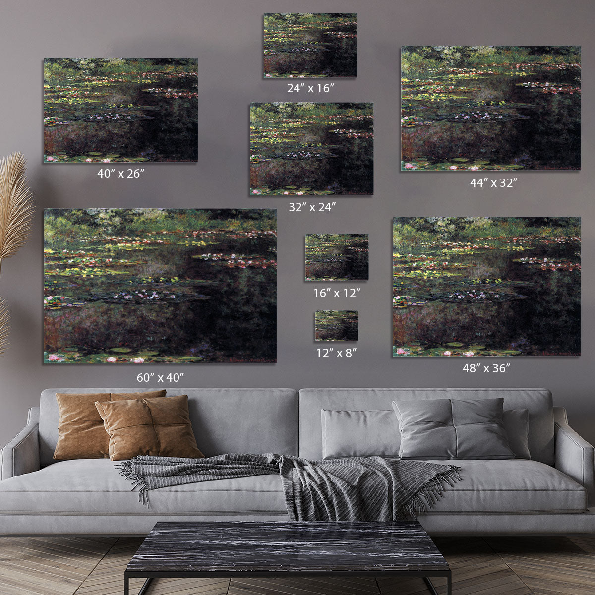 Water lilies water landscape 5 by Monet Canvas Print or Poster - Canvas Art Rocks - 7