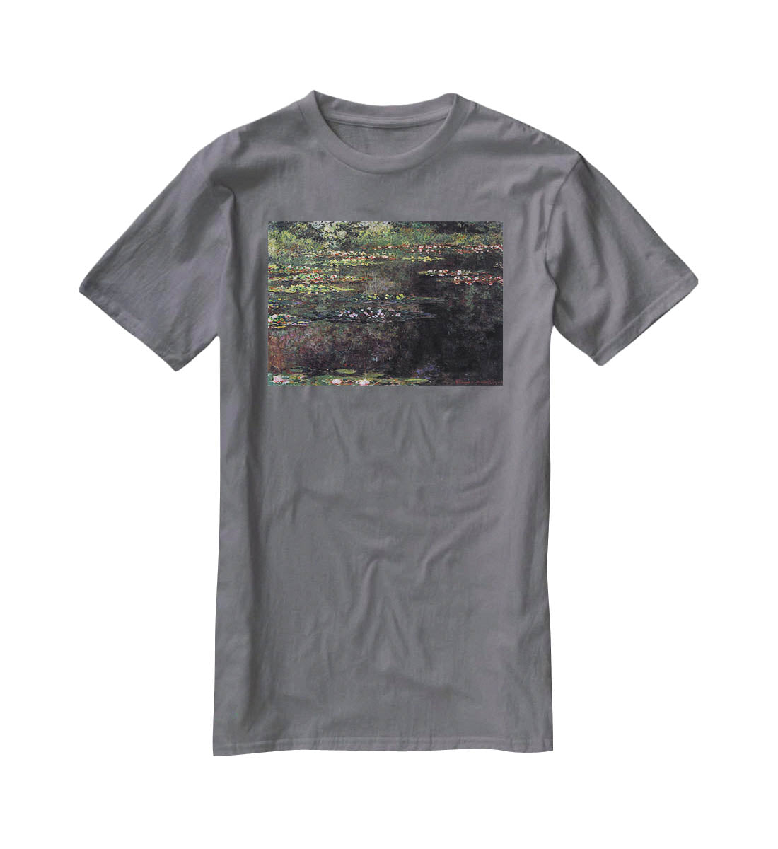 Water lilies water landscape 5 by Monet T-Shirt - Canvas Art Rocks - 3