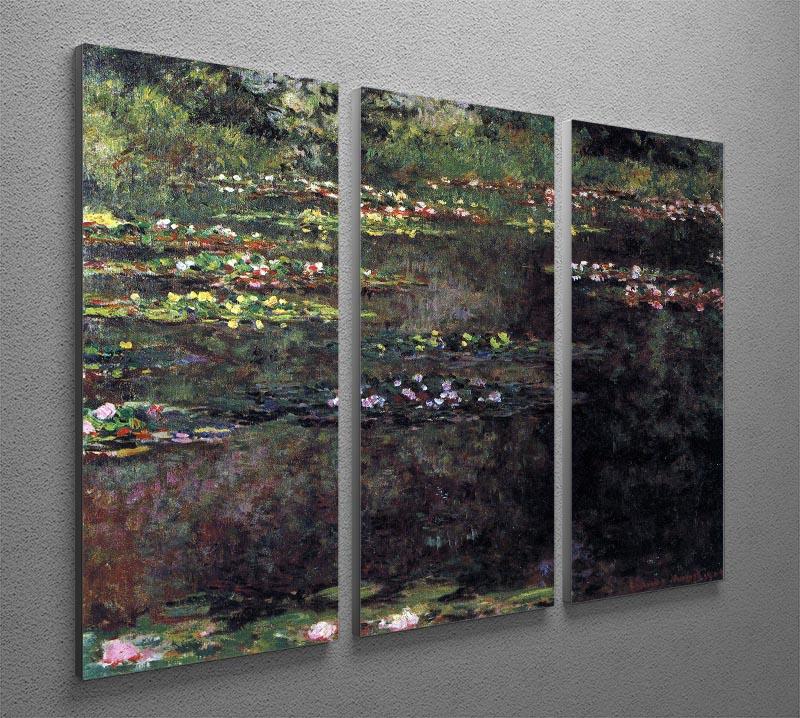 Water lilies water landscape 5 by Monet Split Panel Canvas Print - Canvas Art Rocks - 4