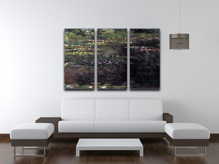 Water lilies water landscape 5 by Monet Split Panel Canvas Print - Canvas Art Rocks - 4