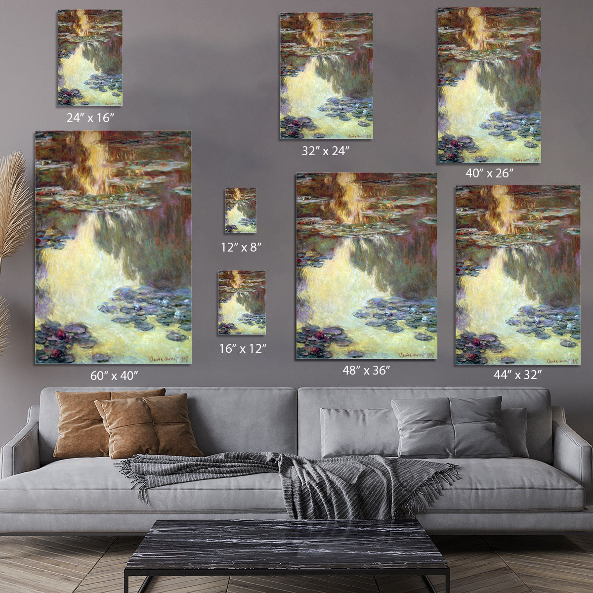 Water lilies water landscape 6 by Monet Canvas Print or Poster - Canvas Art Rocks - 7