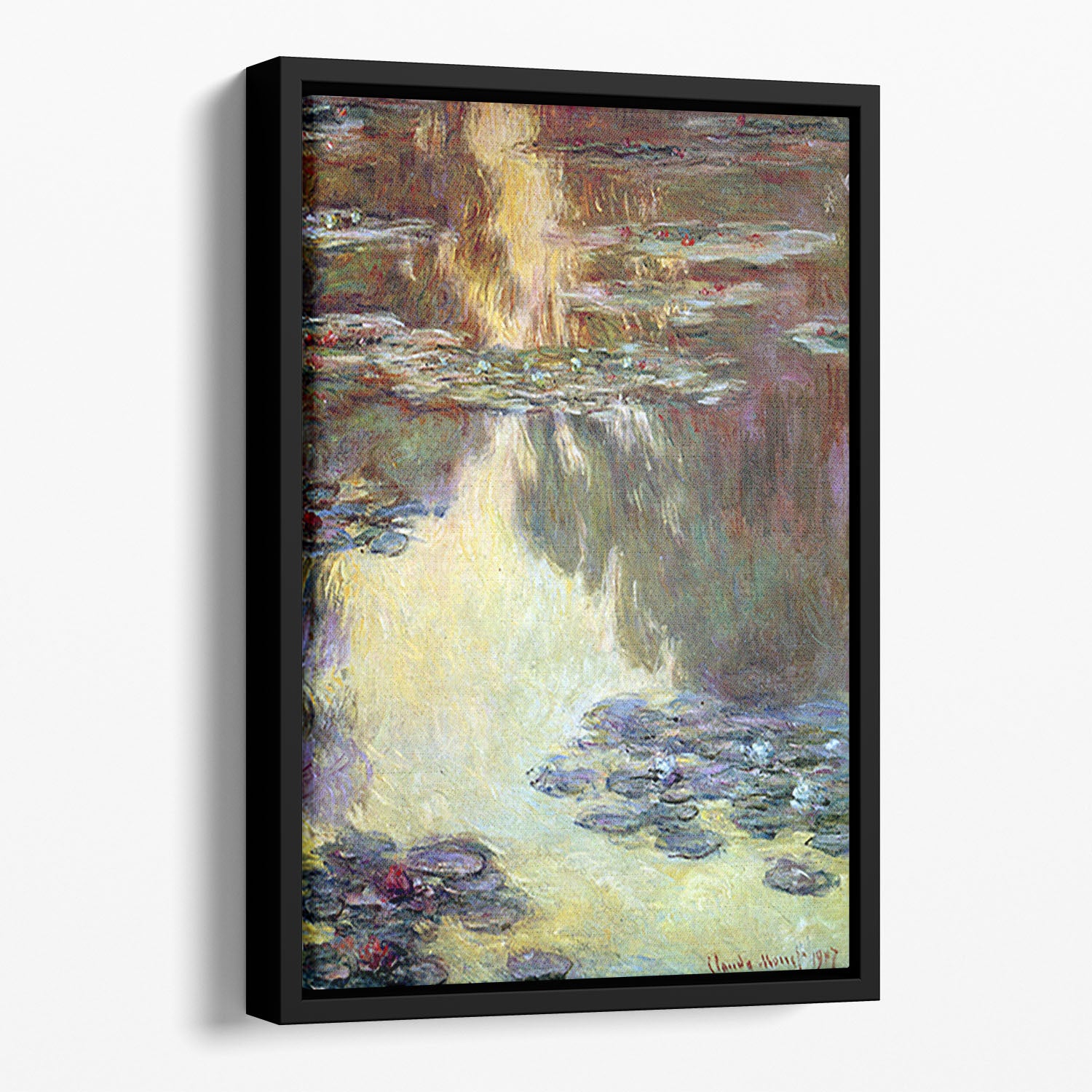 Water lilies water landscape 6 by Monet Floating Framed Canvas
