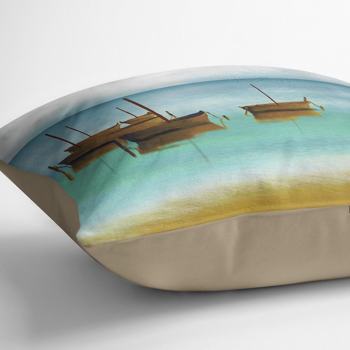 Watercolour Beach Scene Cushion