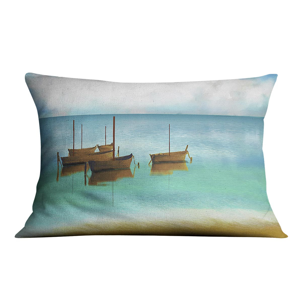 Watercolour Beach Scene Cushion