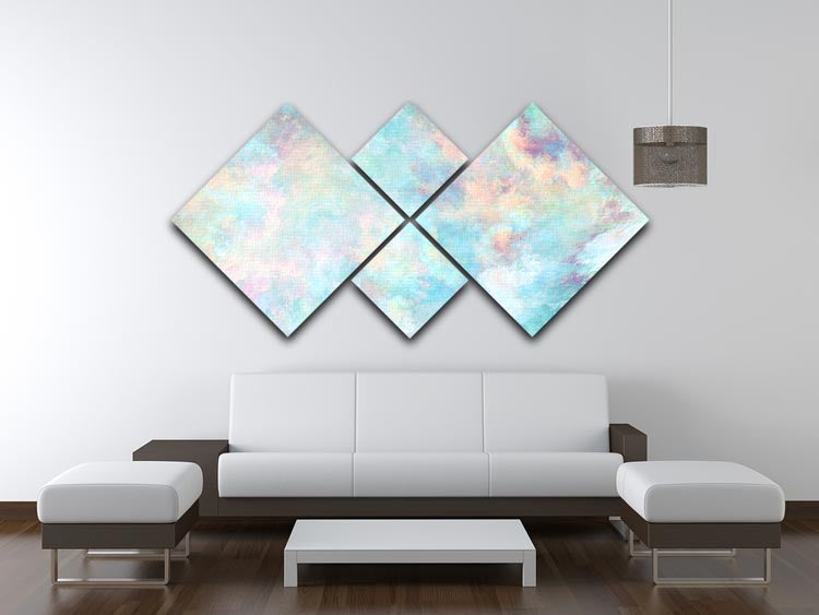 Watercolour Clouds 4 Square Multi Panel Canvas - Canvas Art Rocks - 3