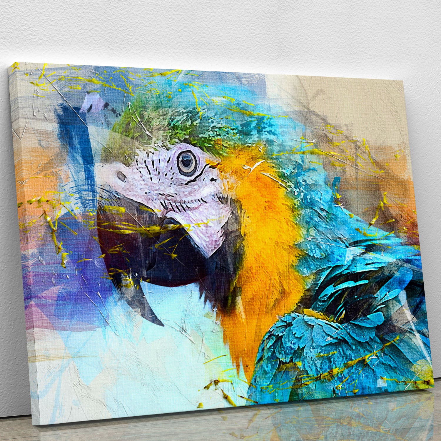 Watercolour Parrot Close Up Canvas Print or Poster - Canvas Art Rocks - 1