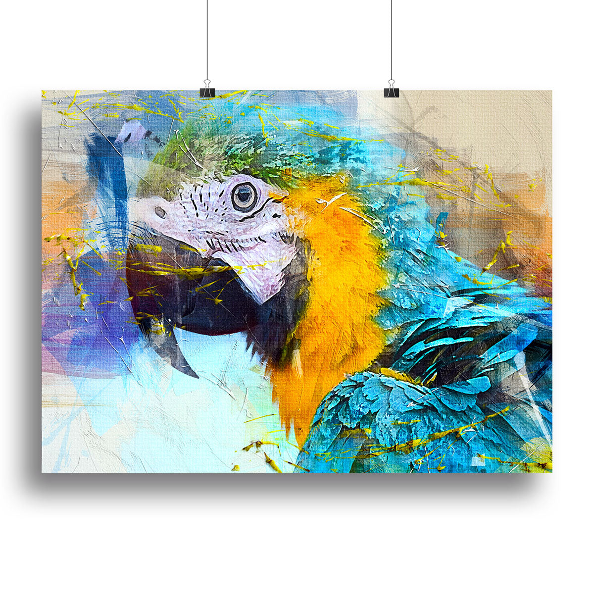 Watercolour Parrot Close Up Canvas Print or Poster - Canvas Art Rocks - 2