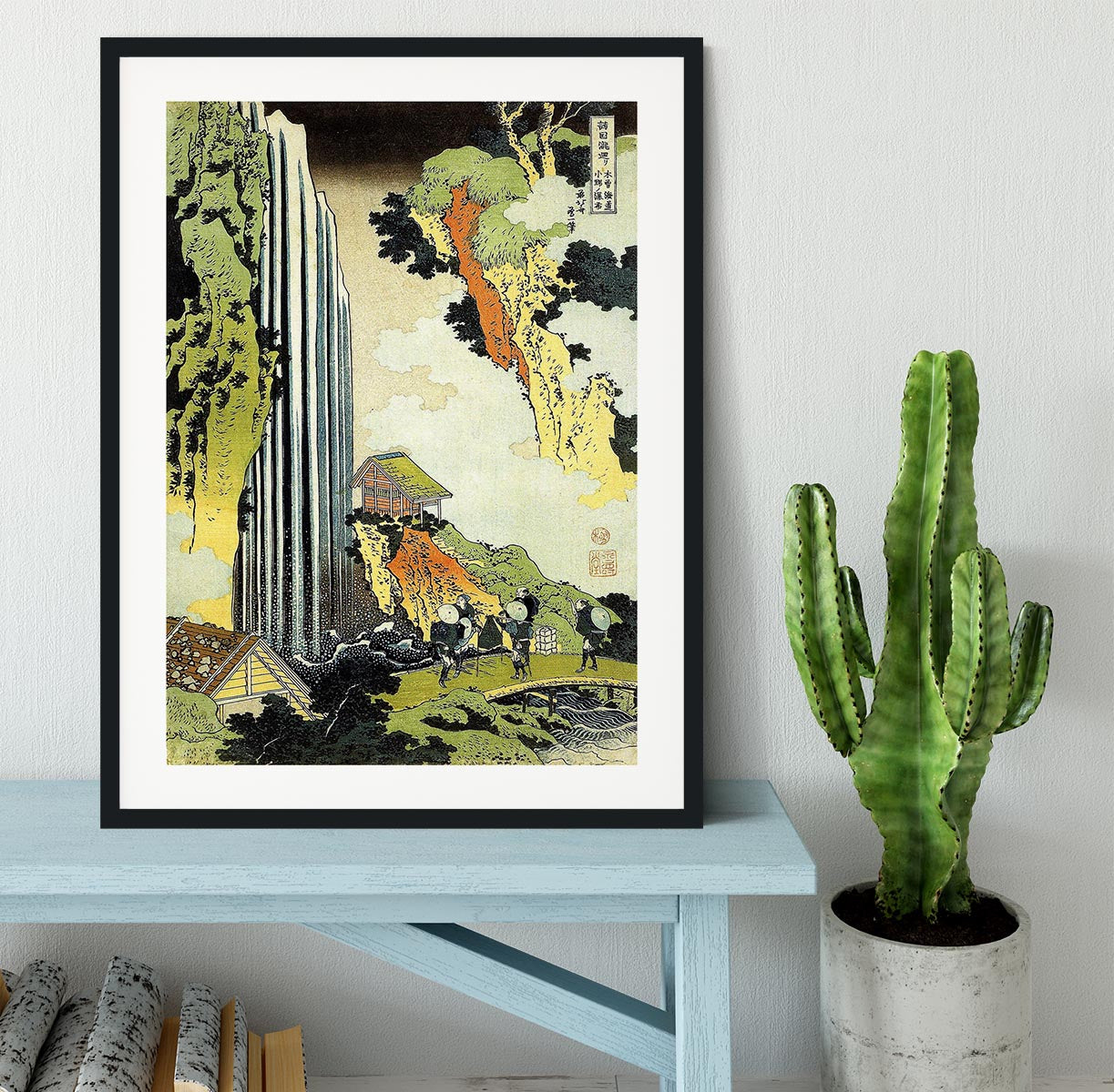 Waterfall by Hokusai Framed Print - Canvas Art Rocks - 1