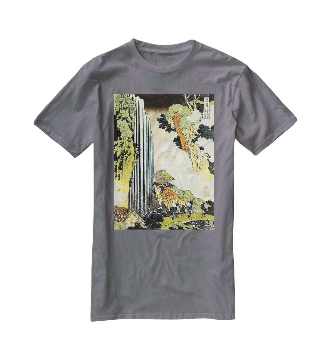 Waterfall by Hokusai T-Shirt - Canvas Art Rocks - 3