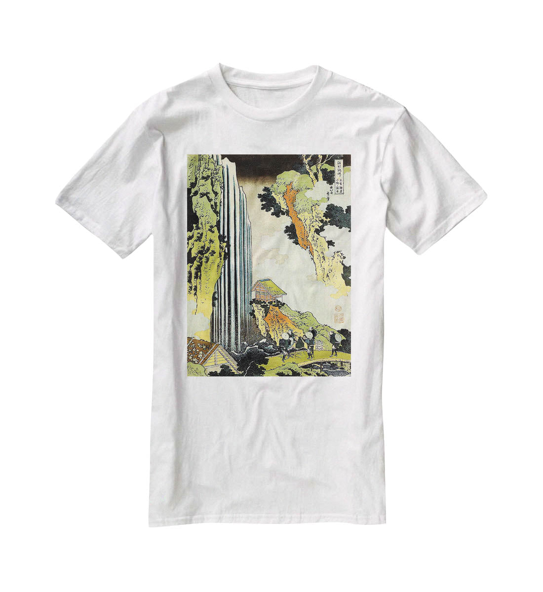 Waterfall by Hokusai T-Shirt - Canvas Art Rocks - 5