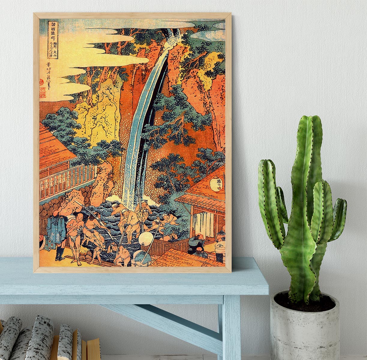 Waterfalls in all provinces 2 by Hokusai Framed Print - Canvas Art Rocks - 4