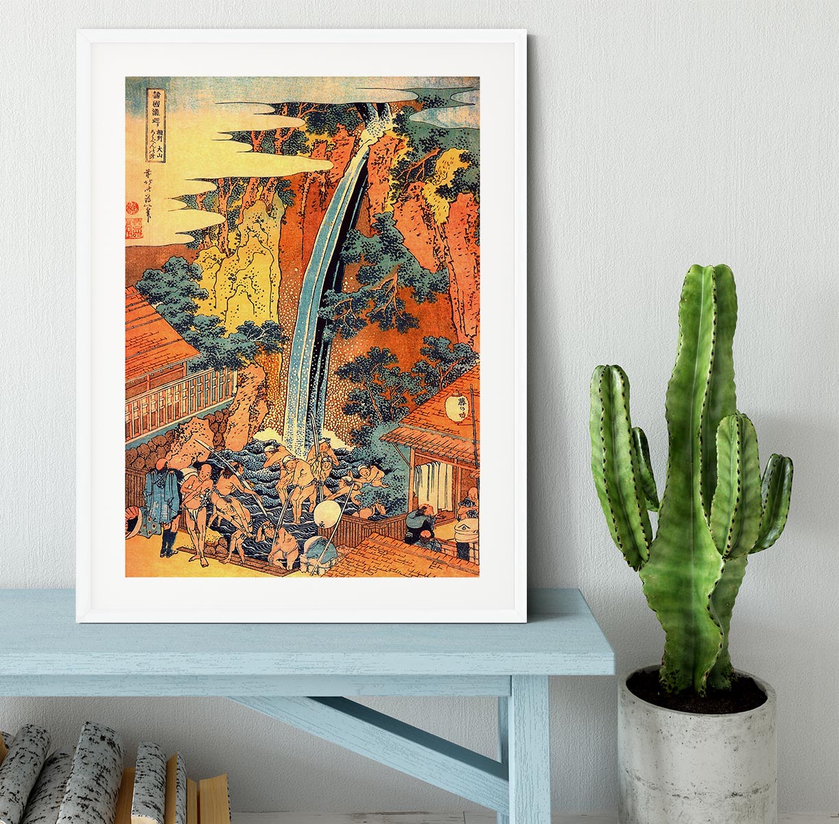 Waterfalls in all provinces 2 by Hokusai Framed Print - Canvas Art Rocks - 5