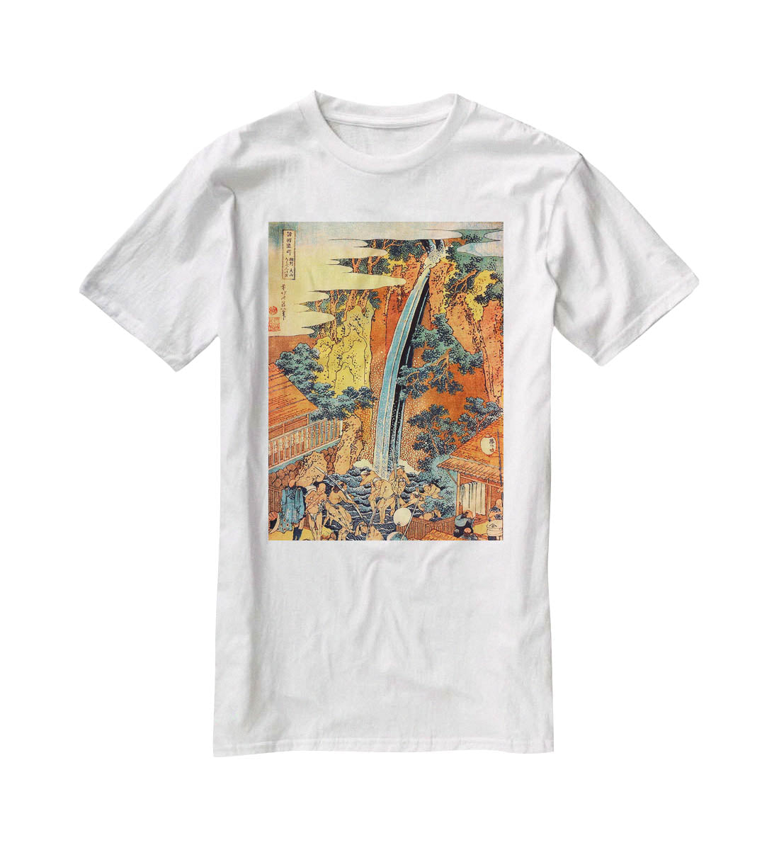 Waterfalls in all provinces 2 by Hokusai T-Shirt - Canvas Art Rocks - 5
