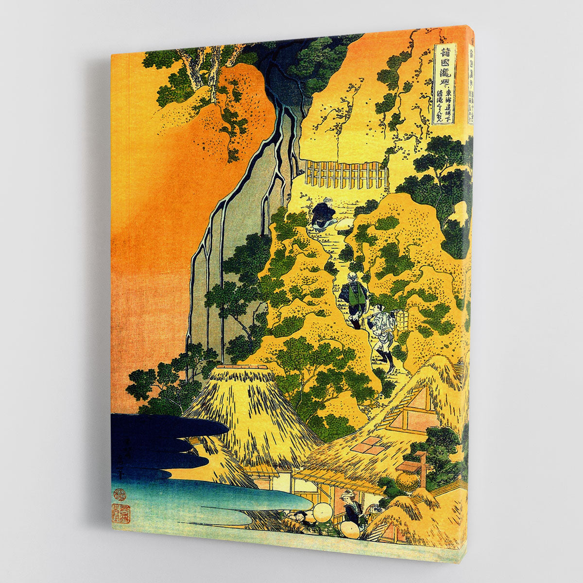 Waterfalls in all provinces by Hokusai Canvas Print or Poster - Canvas Art Rocks - 1