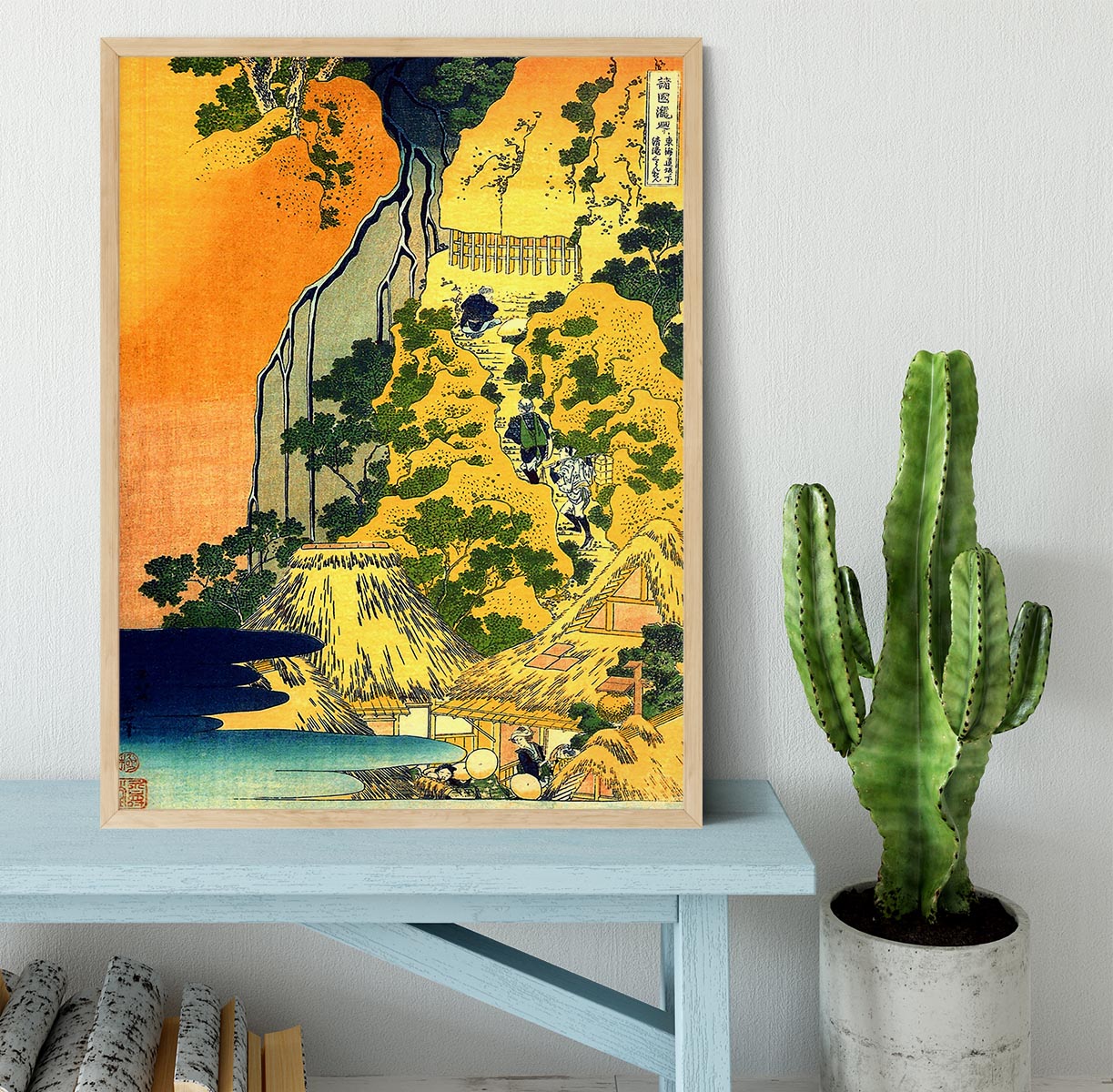 Waterfalls in all provinces by Hokusai Framed Print - Canvas Art Rocks - 4