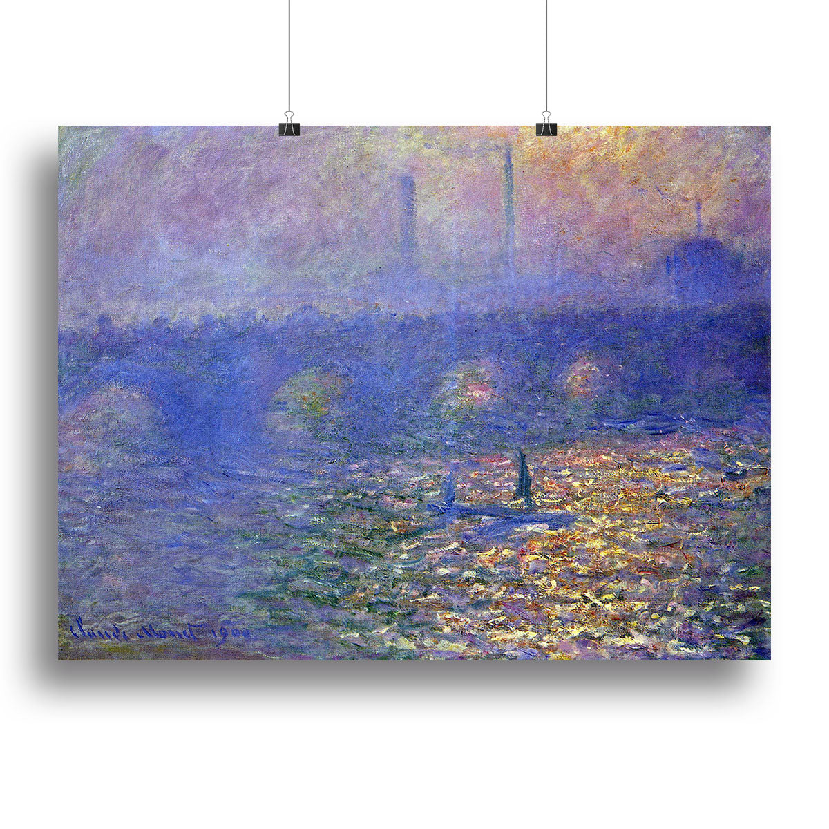 Waterloo Bridge by Monet Canvas Print or Poster - Canvas Art Rocks - 2