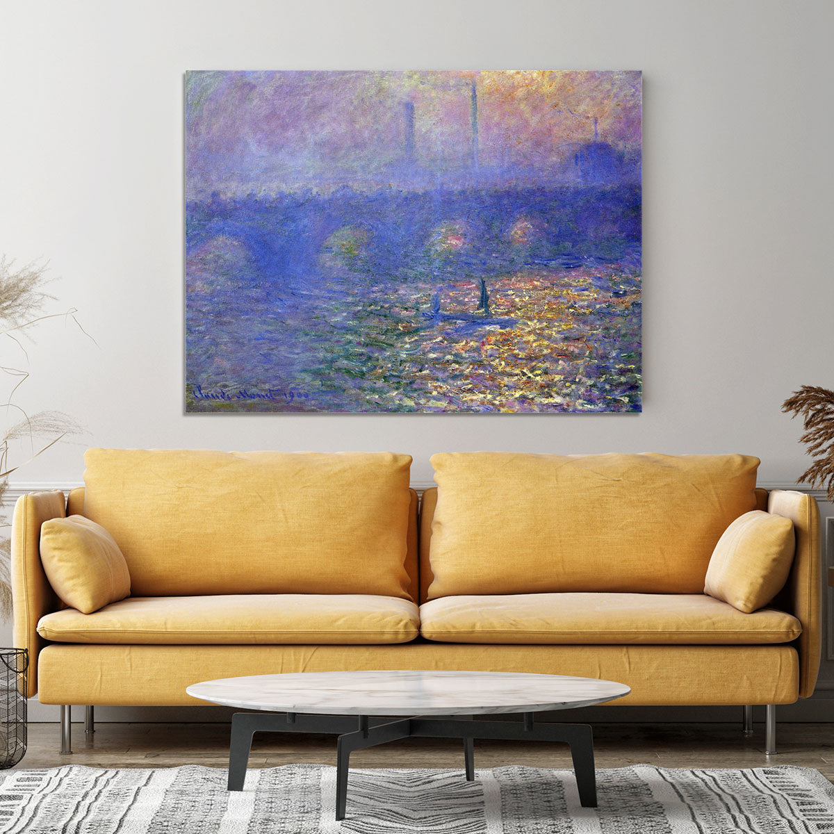Waterloo Bridge by Monet Canvas Print or Poster - Canvas Art Rocks - 4