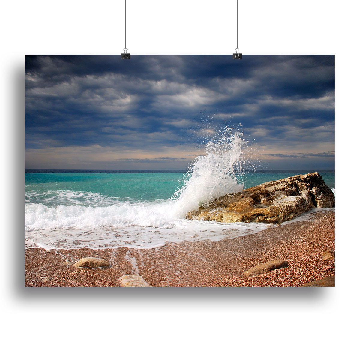 Wave crash on the stone Canvas Print or Poster - Canvas Art Rocks - 2