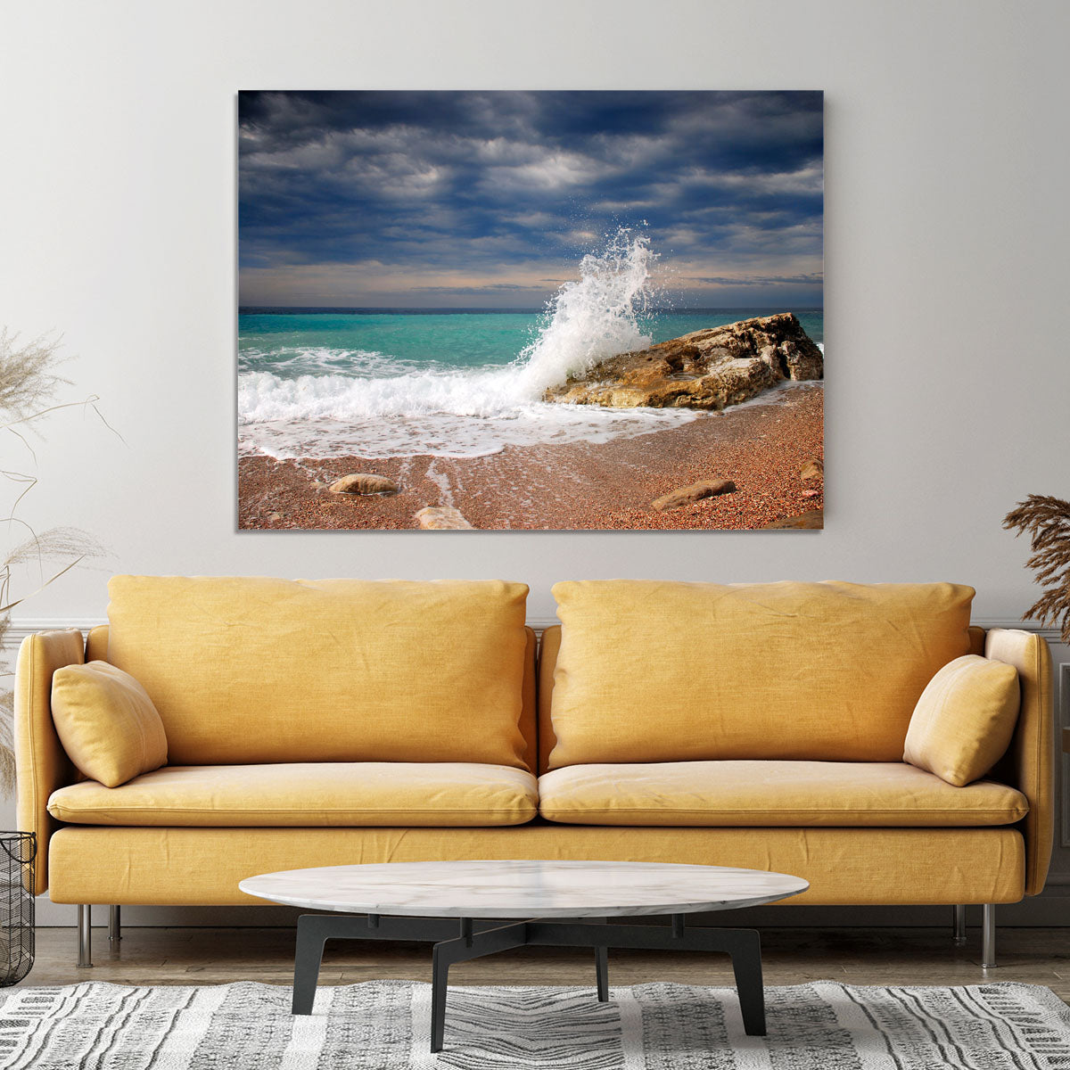 Wave crash on the stone Canvas Print or Poster - Canvas Art Rocks - 4