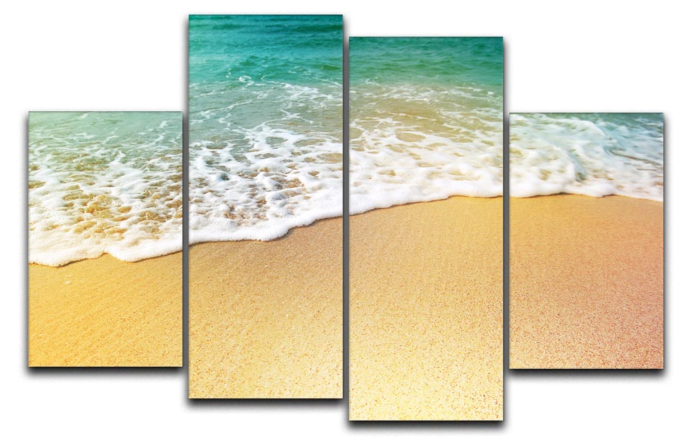 Wave of sea water and sand 4 Split Panel Canvas - Canvas Art Rocks - 1