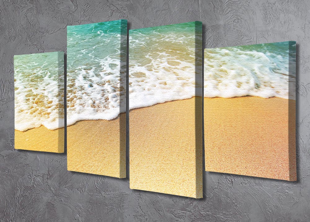 Wave of sea water and sand 4 Split Panel Canvas - Canvas Art Rocks - 2