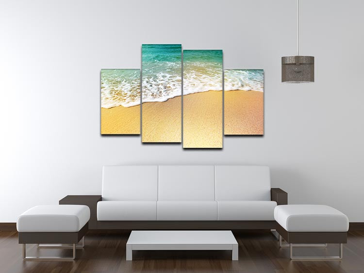 Wave of sea water and sand 4 Split Panel Canvas - Canvas Art Rocks - 3