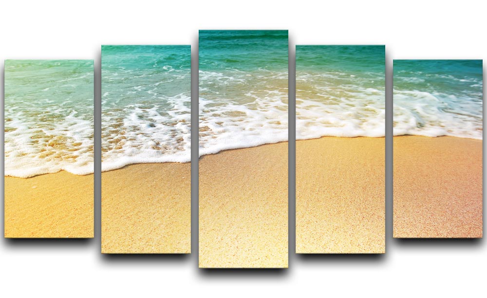 Wave of sea water and sand 5 Split Panel Canvas - Canvas Art Rocks - 1