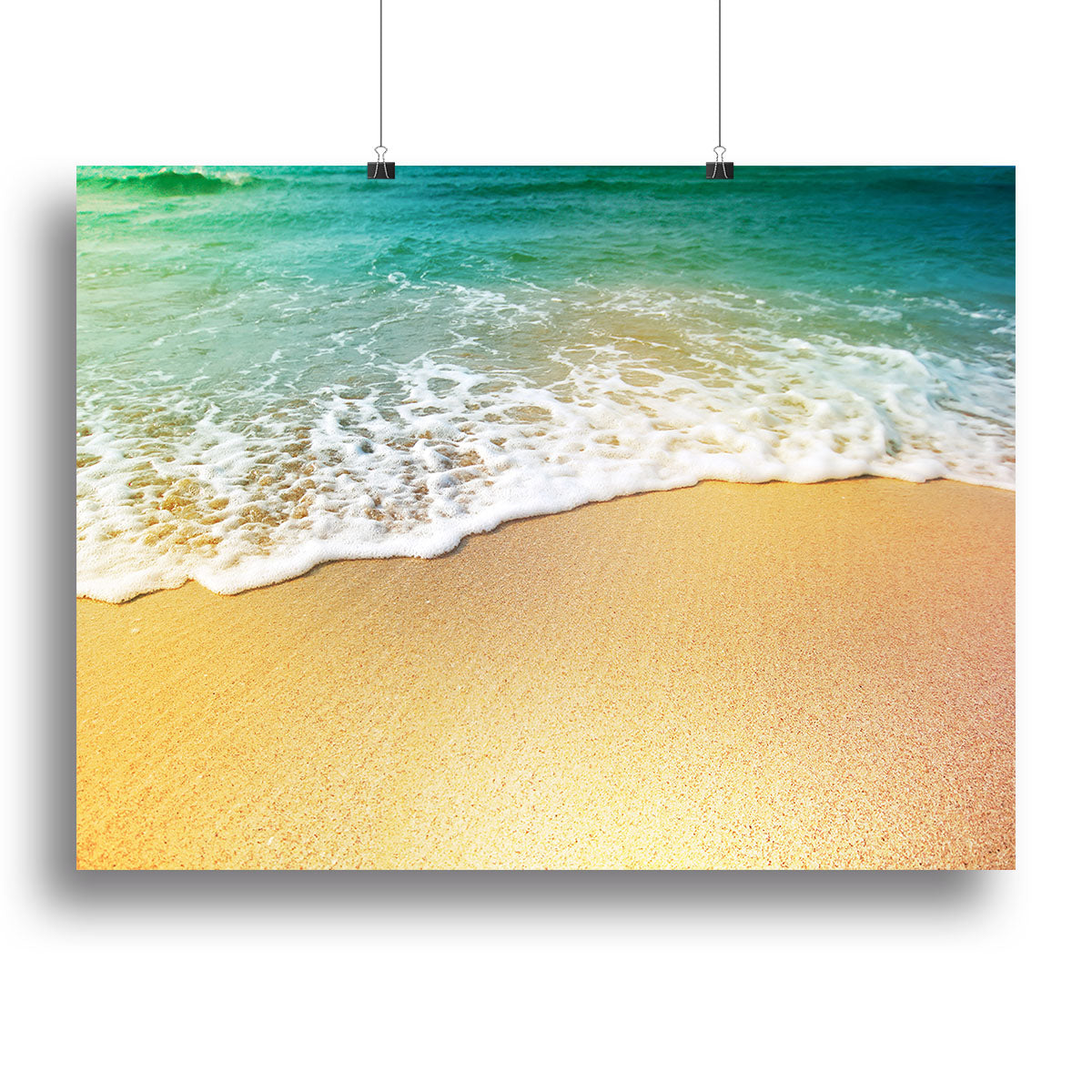 Wave of sea water and sand Canvas Print or Poster - Canvas Art Rocks - 2