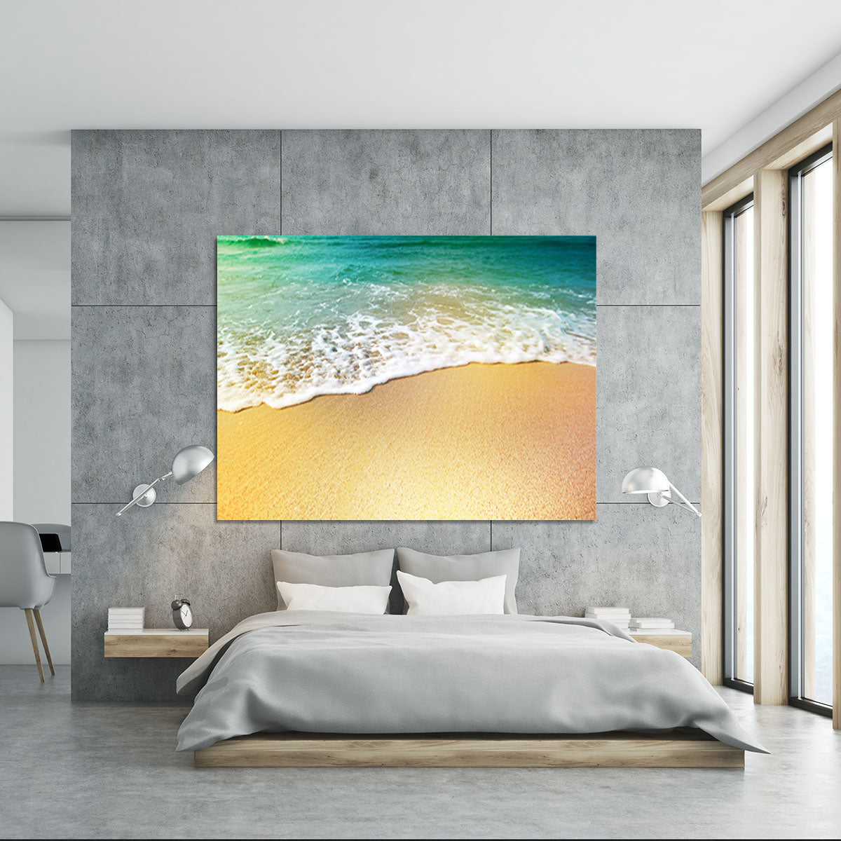 Wave of sea water and sand Canvas Print or Poster - Canvas Art Rocks - 5