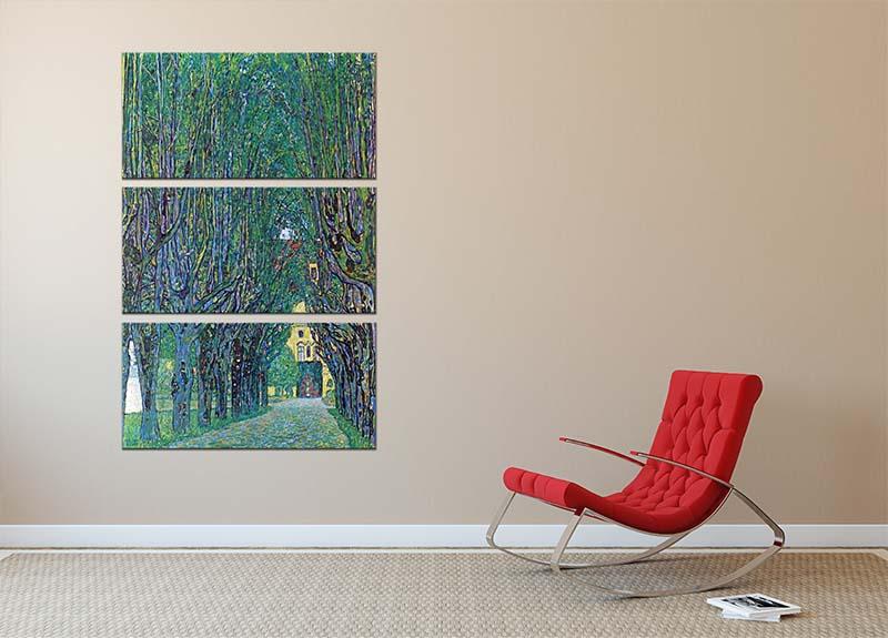 Way to the Park by Klimt 3 Split Panel Canvas Print - Canvas Art Rocks - 2