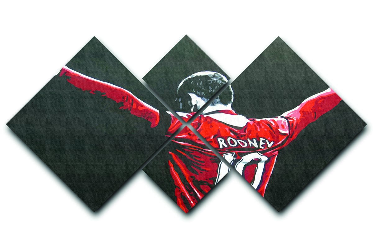 Wayne Rooney 4 Square Multi Panel Canvas - Canvas Art Rocks - 1
