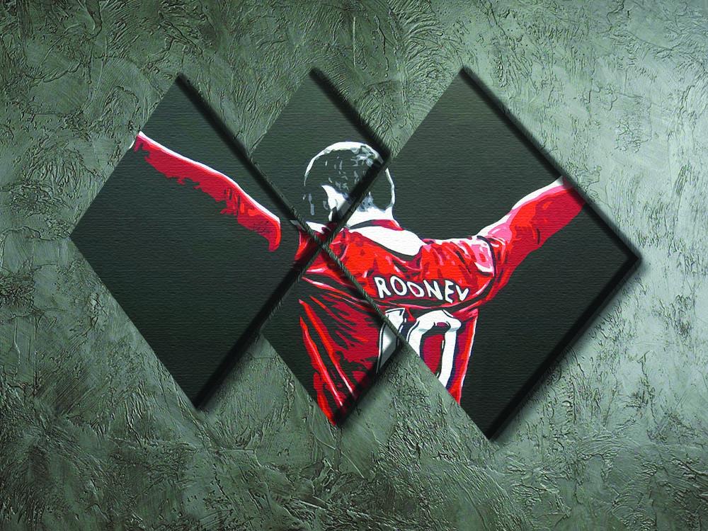 Wayne Rooney 4 Square Multi Panel Canvas - Canvas Art Rocks - 2
