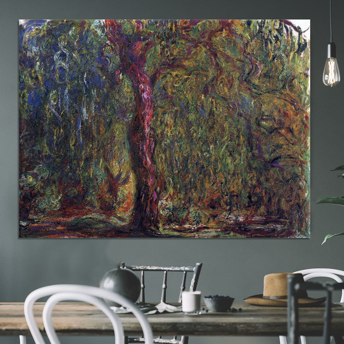Weeping willow by Monet Canvas Print or Poster - Canvas Art Rocks - 3