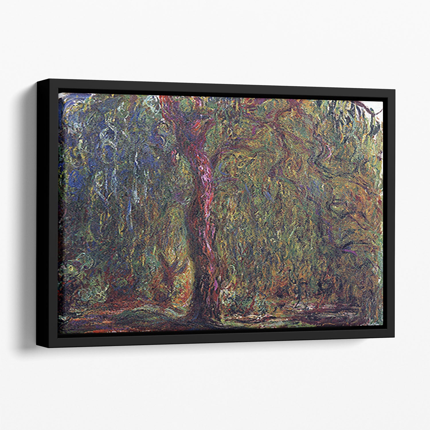 Weeping willow by Monet Floating Framed Canvas