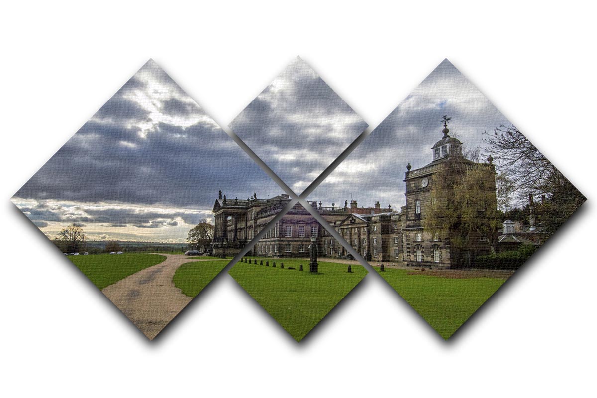 Wentworth Woodhouse Hall 4 Square Multi Panel Canvas - Canvas Art Rocks - 1