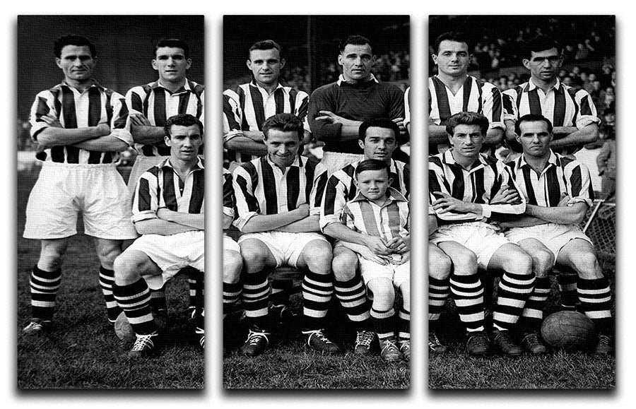 West Bromwich Albion Football Club Team Photo 1955-56 3 Split Panel Canvas Print - Canvas Art Rocks - 1