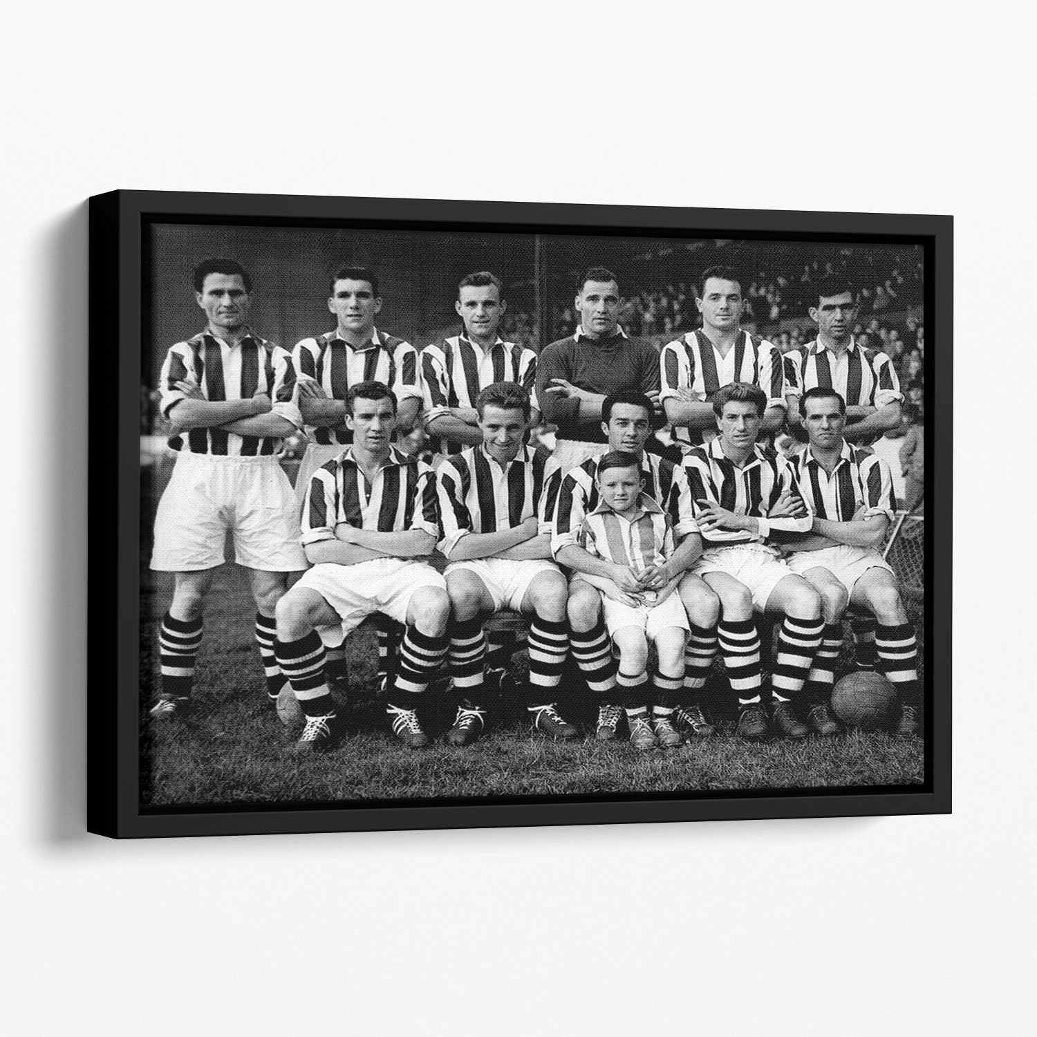 West Bromwich Albion Football Club Team Photo 1955-56 Floating Framed Canvas - Canvas Art Rocks - 1