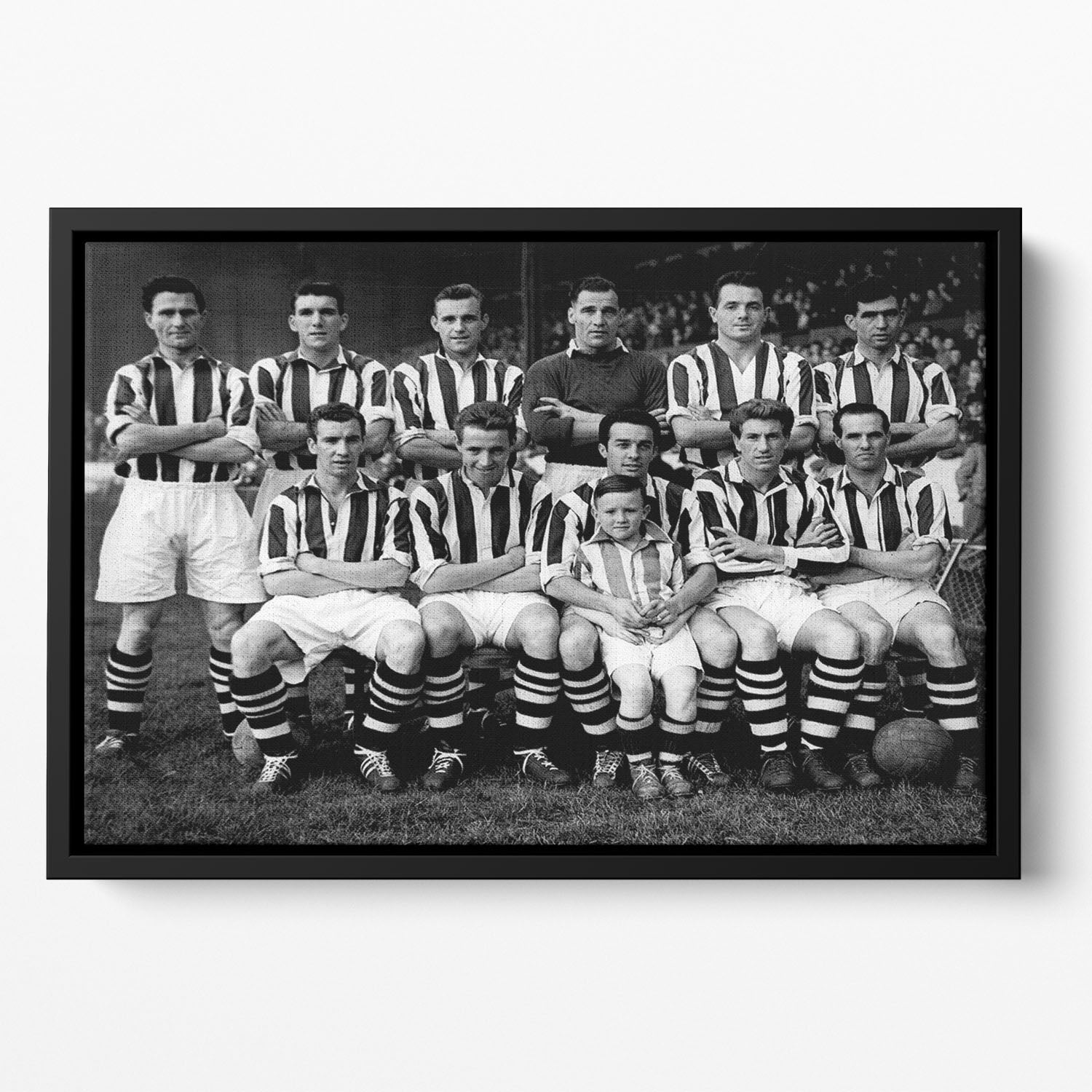 West Bromwich Albion Football Club Team Photo 1955-56 Floating Framed Canvas - Canvas Art Rocks - 2