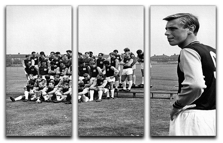 West Ham United Team Photo 1965-66 Season 3 Split Panel Canvas Print - Canvas Art Rocks - 1