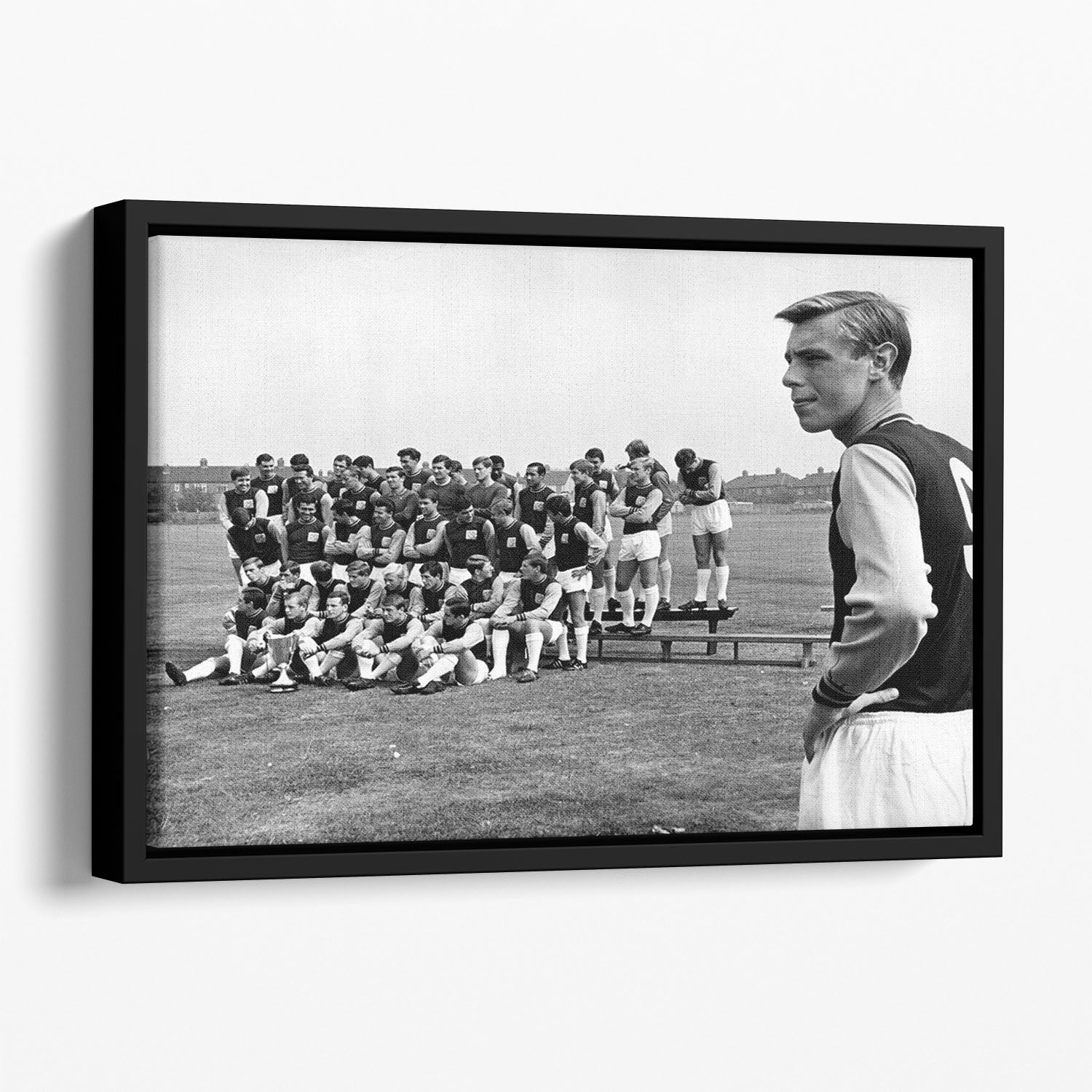 West Ham United Team Photo 1965-66 Season Floating Framed Canvas - Canvas Art Rocks - 1