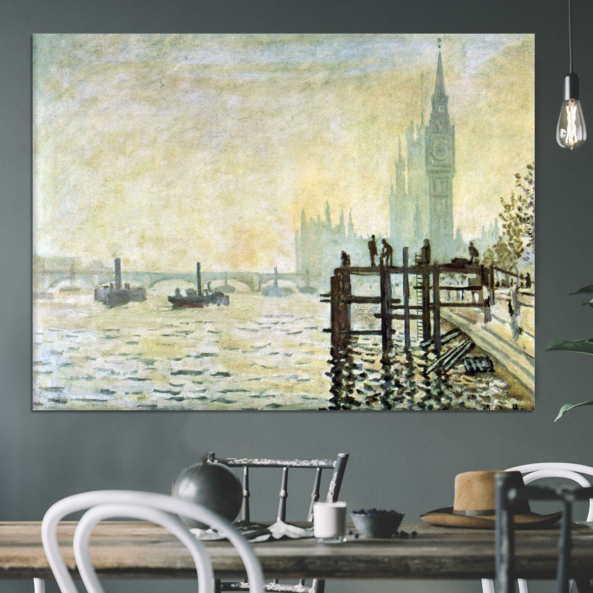 Westminster Bridge in London by Monet Canvas Print or Poster - Canvas Art Rocks - 3