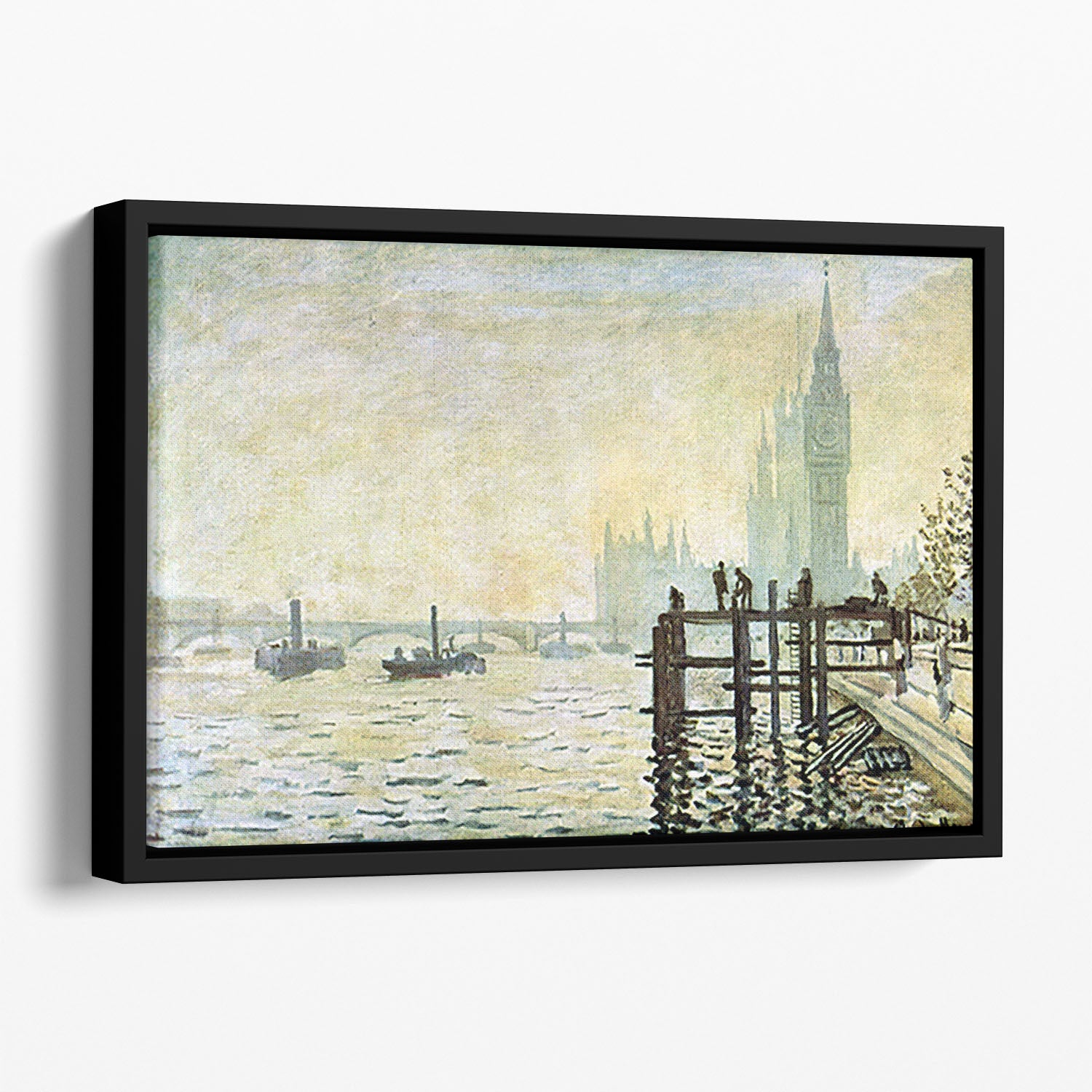 Westminster Bridge in London by Monet Floating Framed Canvas