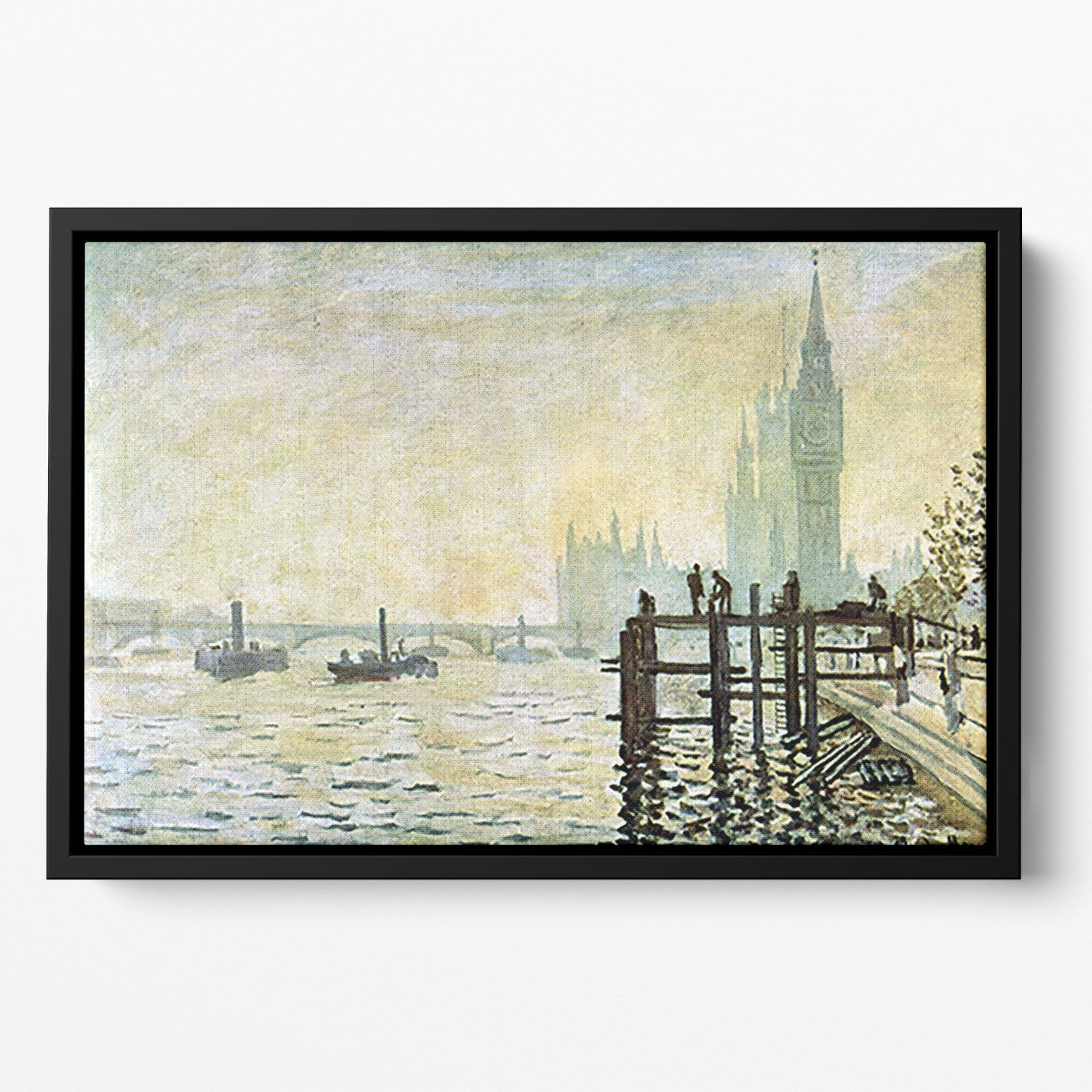 Westminster Bridge in London by Monet Floating Framed Canvas
